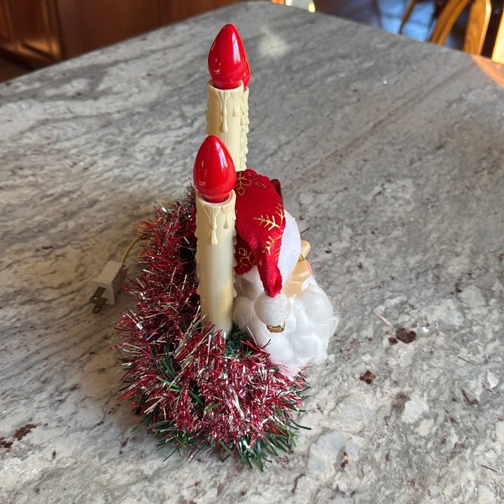 Vintage Santa Decorated Christmas Candle